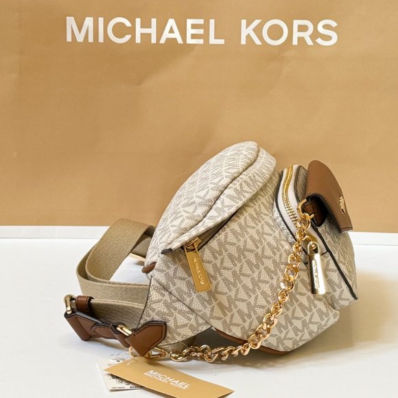 Michael Kors Maisie Waist Fanny Pack Crossbody Sling Bag MK Vanilla - Picture 8 of 15